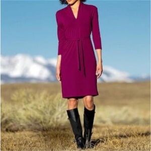 Patagonia MEDIUM 3/4 Sleeve Vitaliti Dress Magenta
